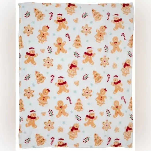 Gingerbread Cookies Throw Blanket - New - 50 x 60 - Picture 3 of 3